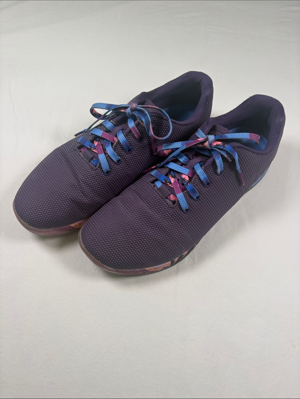 NOBULL Purple Women's Athletic Sneakers with Multicolor Laces